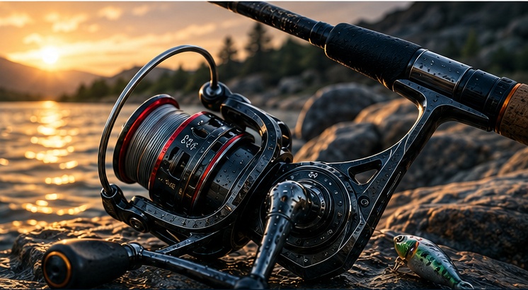 Fishing reel close-up for reel-type comparison