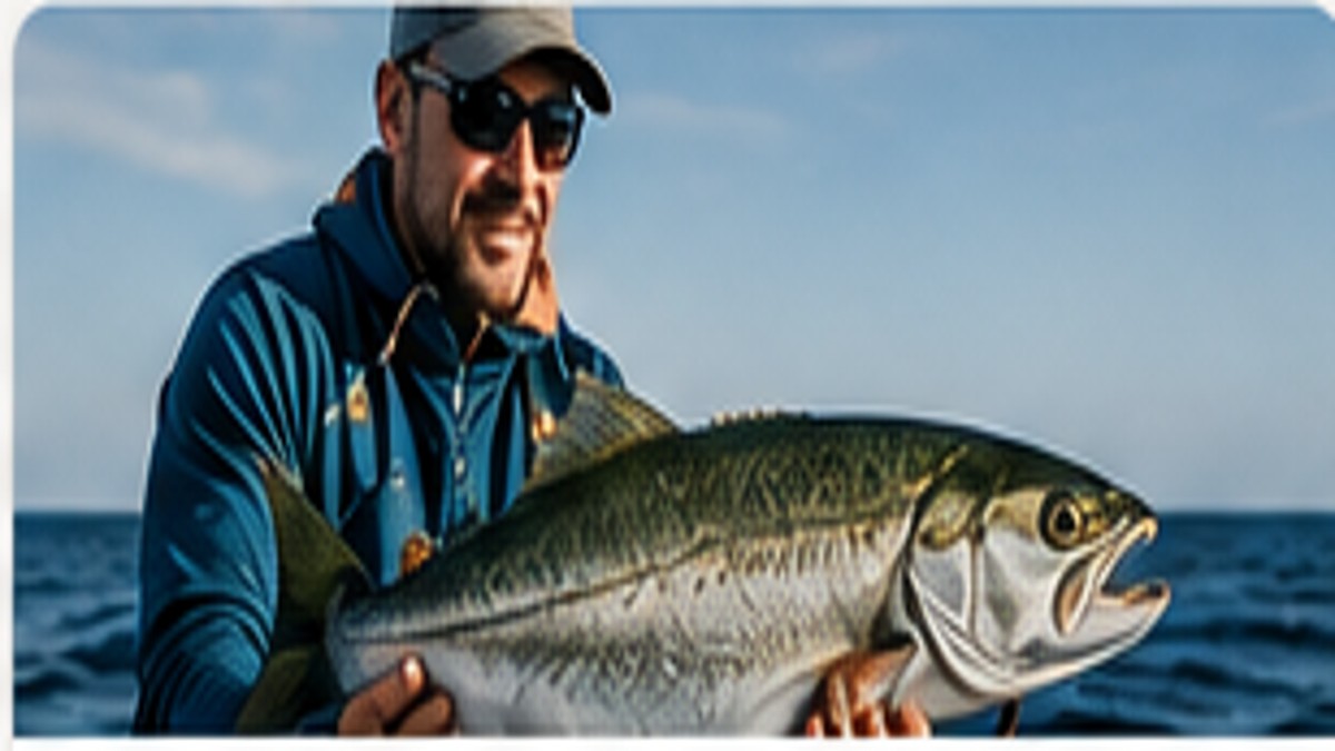 Saltwater fishing scene and reel