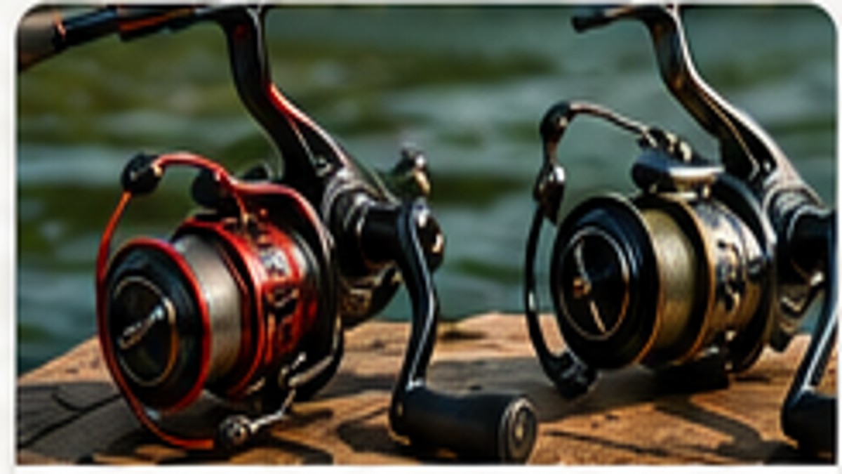 Spinning and baitcasting reels side by side